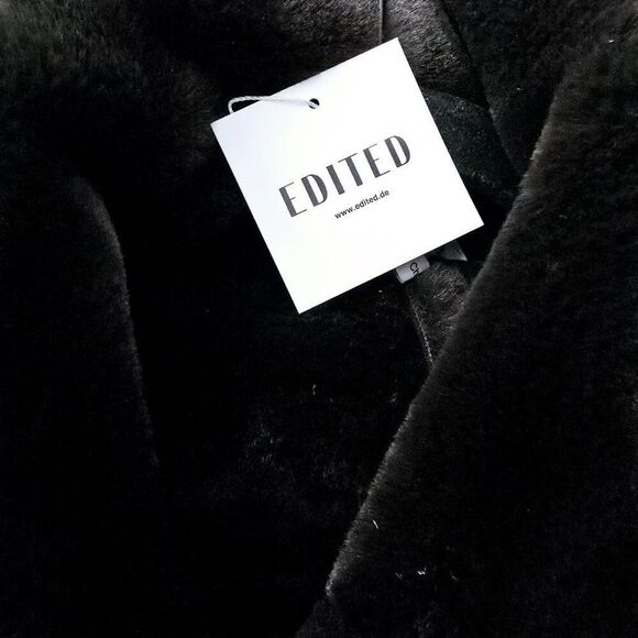 NEW - Edited  Size 40 - Anje Faux Fur Black Vegan Coat - Picture 10 of 12